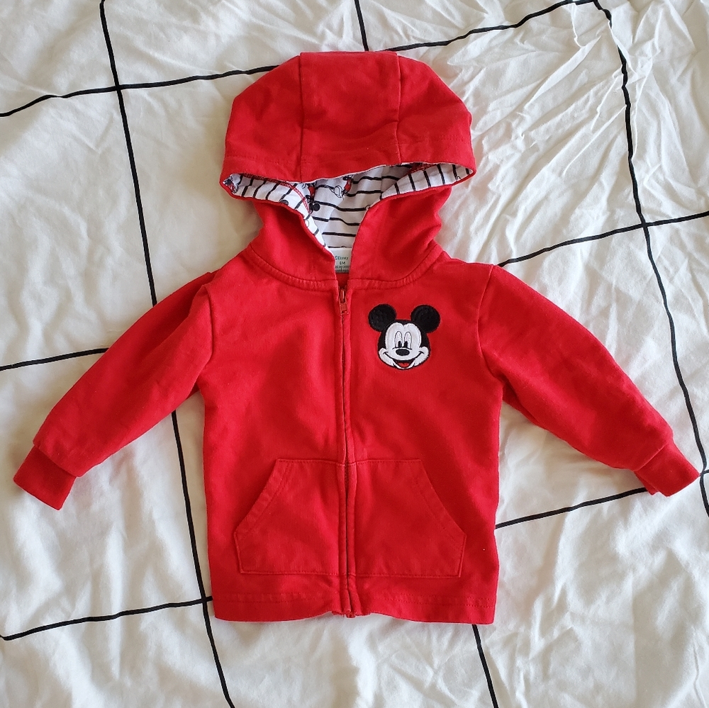Disney Mickey Mouse Zip Up Hoodie Size 6 Months